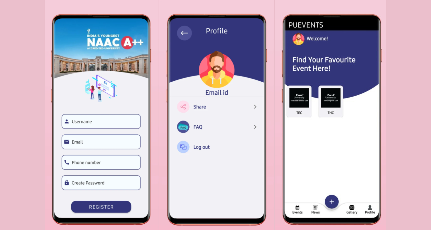 PU Event App Screenshot
